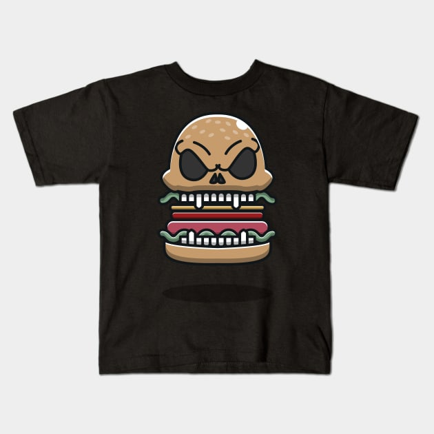 spooky hamburger Kids T-Shirt by fflat hds